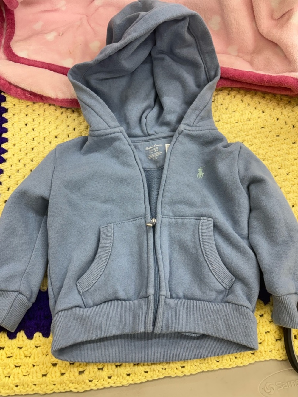 Ralph Lauren light blue full zip hoodie infant size 12 months
